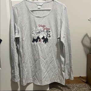 Christopher & Banks Light Gray Long Sleeve Shirt